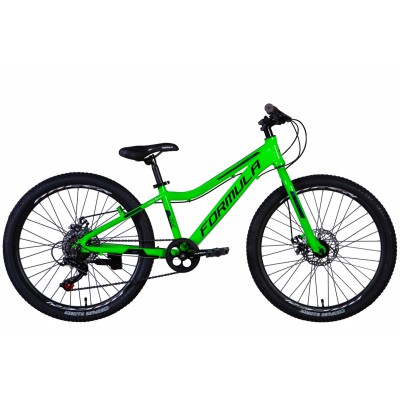 Велосипед AL 24' Formula ACID DD трещотка рама- ' с крылом Pl 2024 Подножка (черно-зеленый (м))