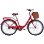 Велосипед ST 26' Dorozhnik LUX планет рама- ' с багажником задн St с корзиной Pl с крылом St 2024 (красный)