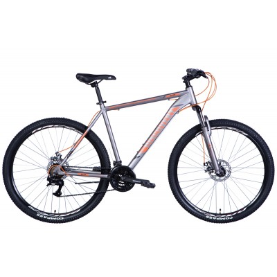 Велосипед AL 29' Discovery BASTION AM DD рама- ' 2024 (серебристо-оранжевый (м))