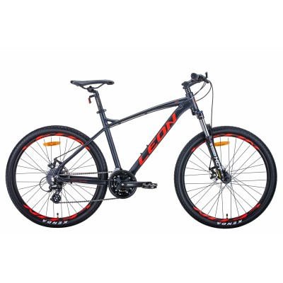 Велосипед уцененный AL 26' Leon HT-90 AM DD рама- 2021 STK-LN-090 (графитовый с красным (м))