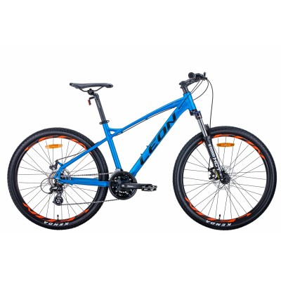 Велосипед уцененный AL 26' Leon HT-90 AM DD рама- 2021 STK-LN-094 (синий с оранжевым (м))