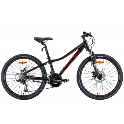Велосипед 24' Leon JUNIOR AM DD 2022 (черный с красным (м))