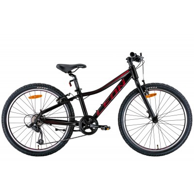 Велосипед 24' Leon JUNIOR Vbr 2022 (черный с красным (м))