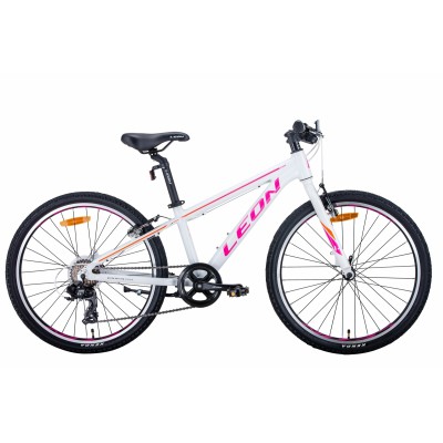 Велосипед уцененный AL 24' Leon JUNIOR Vbr рама- 2021 STK-LN-093 (бело-малиновый с оранжевым)