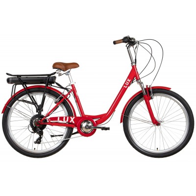 Электровелосипед 26' Dorozhnik LUX AM 350Вт 36В 12.5Ач 2022 (красный)