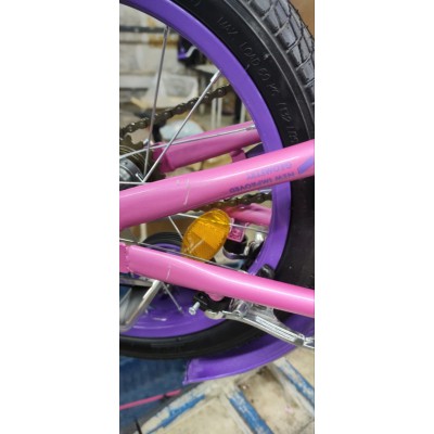 Велосипед уцененный ST 16' Formula CHERRY рама- с крылом St, с корзиной Pl 2022 STK-FRK-075 (розовый с сиреневым)