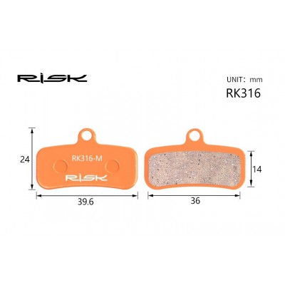 Колодки тормозные полуметалл disc RISK RK316-S SAINT M810、M820、ZEE M640、TRP Quadiem