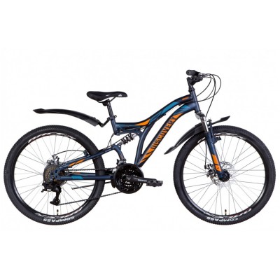 Велосипед уцененный ST 24' Discovery ROCKET AM2 DD рама- ' с крылом Pl 2022 STK-DIS-166 (темно-синий с оранжевым (м))