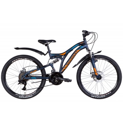 Велосипед 24' Discovery ROCKET AM2 DD 2022 (темно-синий с оранжевым (м))